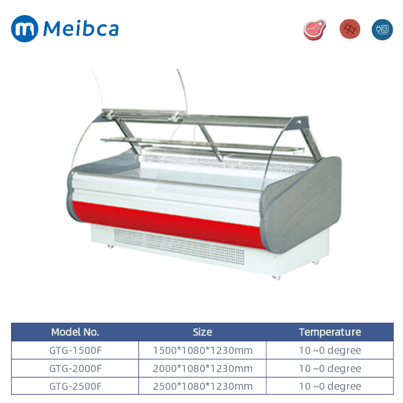 Commercial Meat Display Showcase Fridge Cooler For Sale Refrigerador comercial del refrigerador del escaparate de la exhibición de la carne en venta