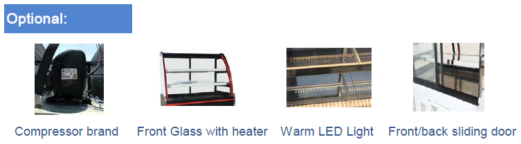 Deli Display Showcase Cooler con puerta de vidrio