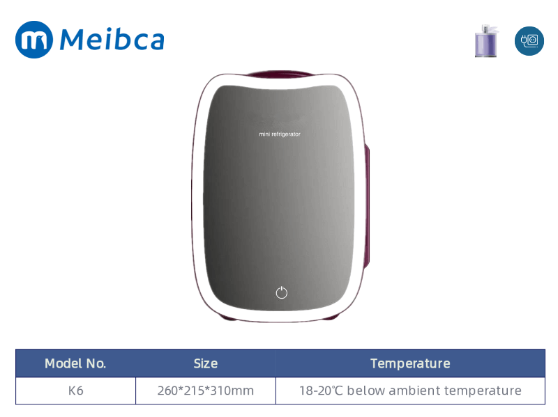 Mini maquillaje reflejado refrigerador refrigerador espejo led belleza cuidado de la piel