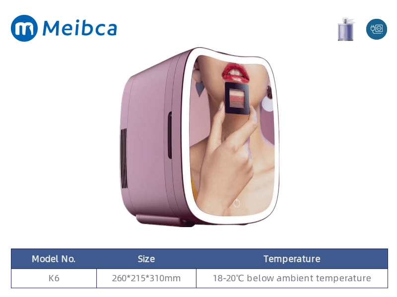 Mini nevera de cuidado de la piel de Beauty con espejo frontal para cosm&eacute;ticos