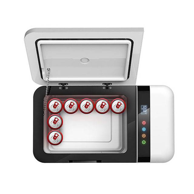 Nevera de coche peque&ntilde;o con congelador 12 voltios con control de temperatura LCD