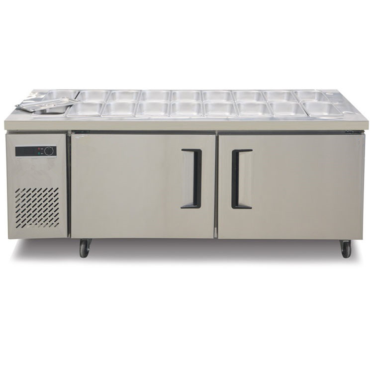 Refrigerador de mostrador de barra de ensalada de mesa comercial