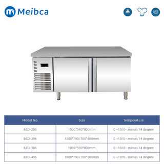 Barra de 2 puertas debajo del refrigerador de la mesa de la encimera