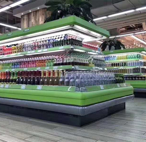 Refrigerador de la isla del refrigerador de la exhibici&oacute;n vegetal del c&iacute;rculo del equipo del supermercado