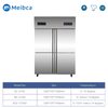 Congelador de cocina comercial vertical vertical de 6 puertas