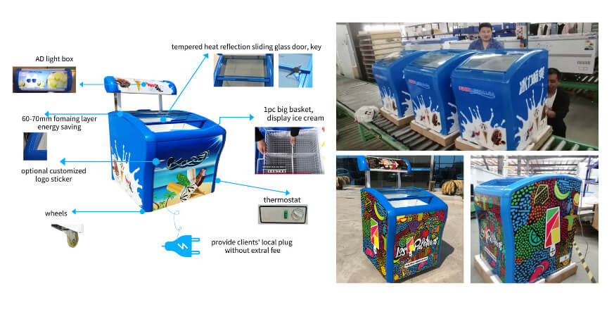 Mini congelador de puerta de vidrio para Costco