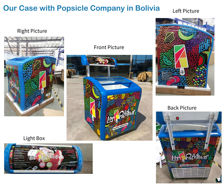 Mini congelador helado de puerta de vidrio