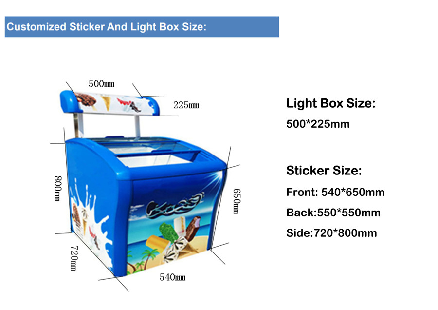 Mini congelador helado de puerta de vidrio